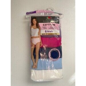 Fruit of the Loom Signature Cotton Briefs 6 Pack Womens Underwear NWT